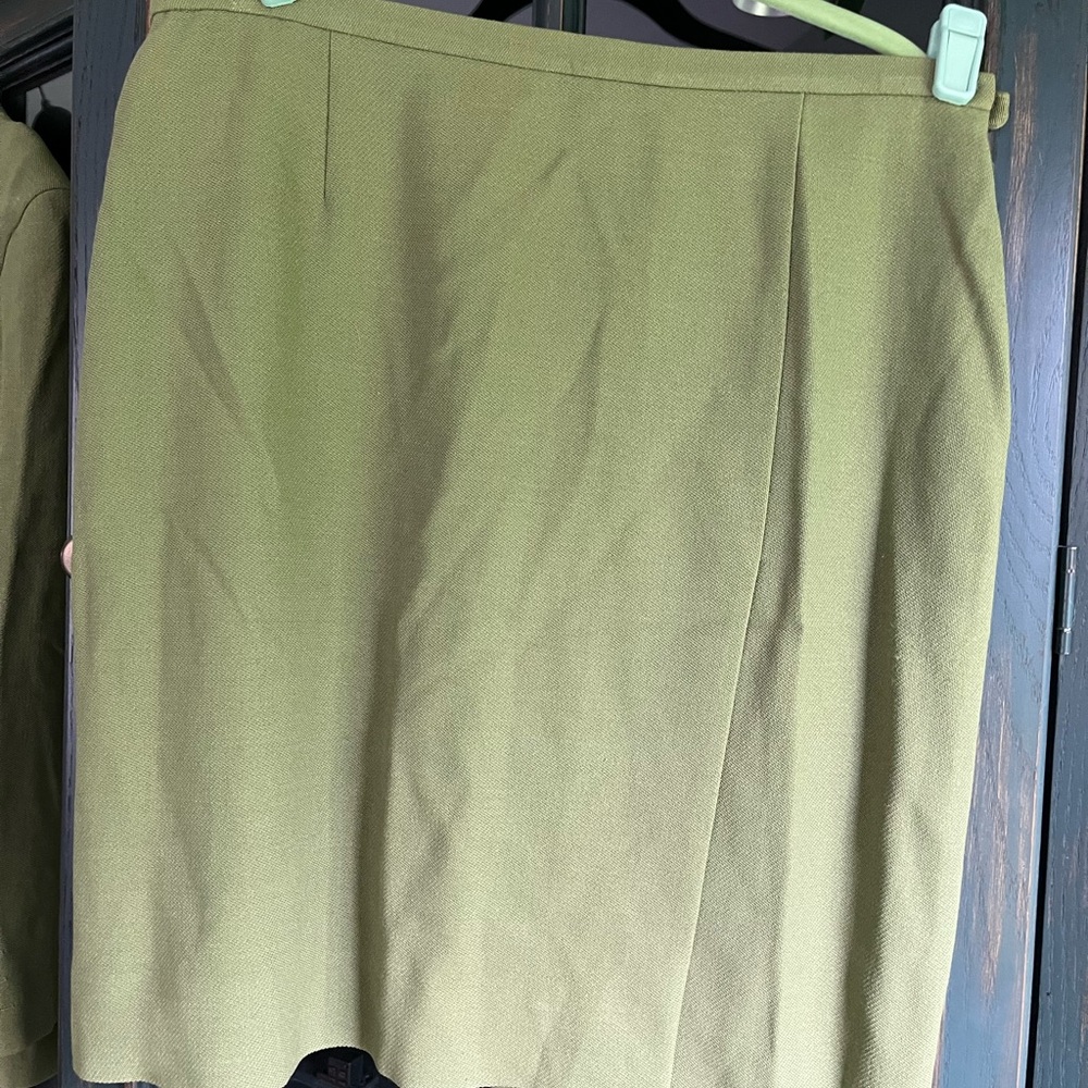 Giorgio Armani Olive Green Blazer and Skirt Suit - Picture 4 of 6